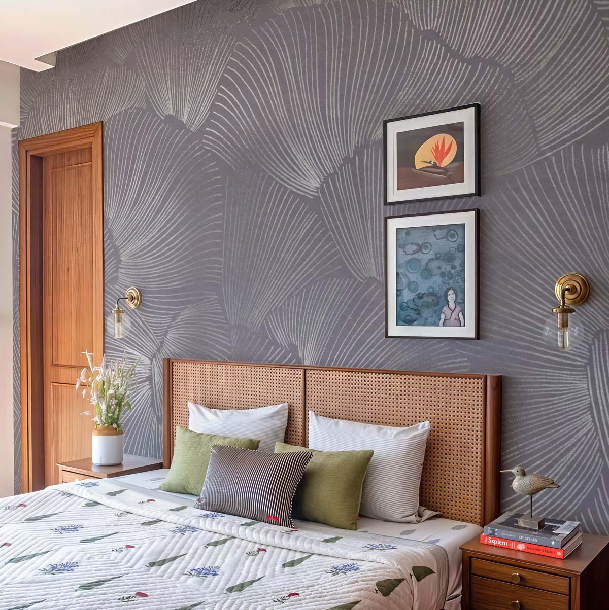Aerisca, Silver Petal Drift Wallpaper Mural