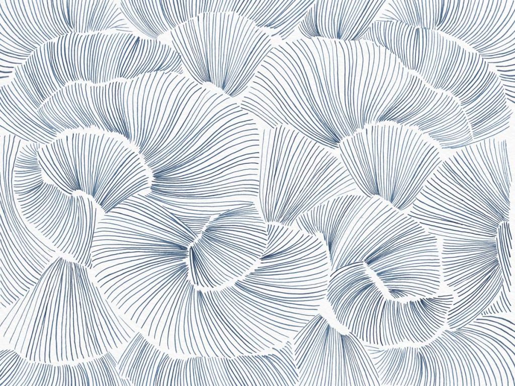 Aerisca, Soft Steel Blue Petal Drift Wallpaper Mural