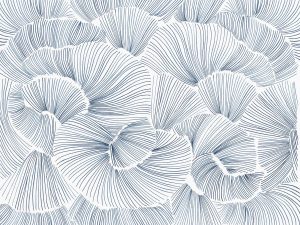 Aerisca, Soft Steel Blue Petal Drift Wallpaper Mural