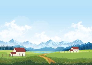 Alpinea, Pastel Highland Serenity Landscape Mural