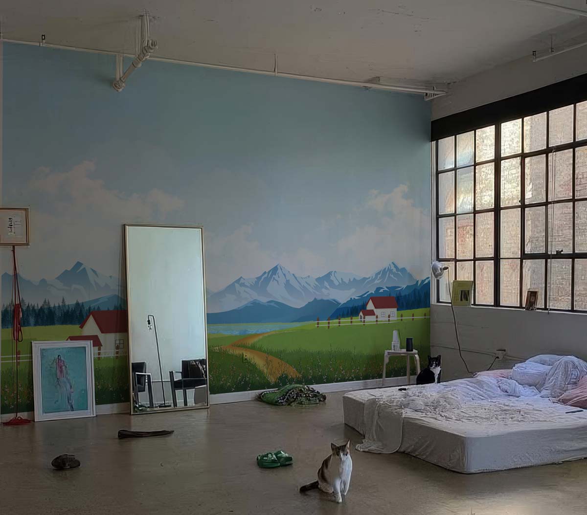 Alpinea, Pastel Highland Serenity Landscape Mural