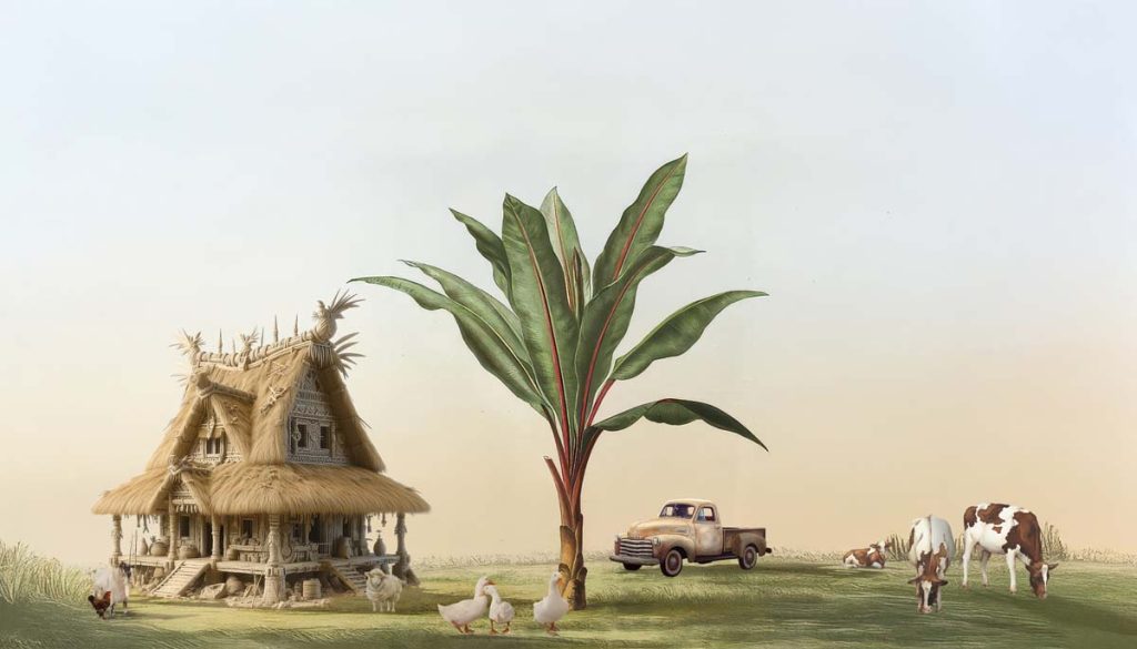 Arcadia, Rural Farm Life Scenic Wallpaper Mural