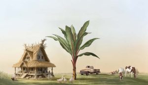 Arcadia, Rural Farm Life Scenic Wallpaper Mural