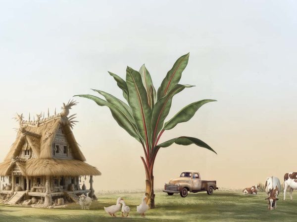 Arcadia, Rural Farm Life Scenic Wallpaper Mural