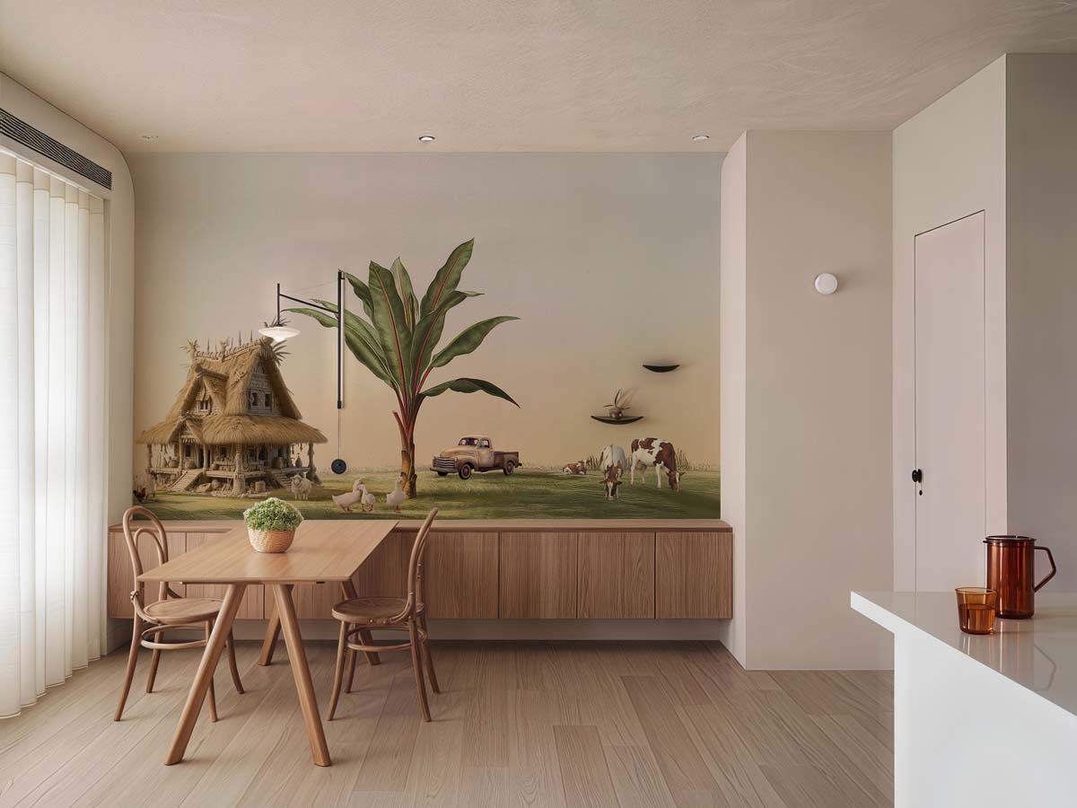 Arcadia, Rural Farm Life Scenic Wallpaper Mural