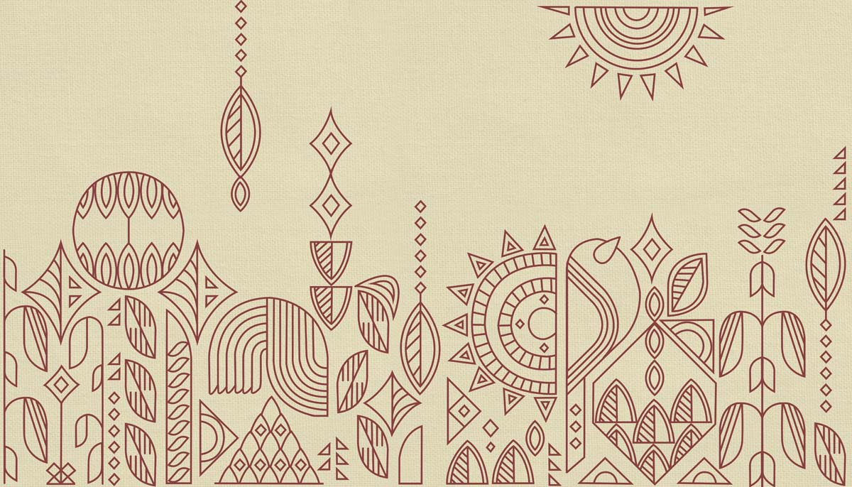 Artisan, Sienna Tribal Sun Wallpaper Mural