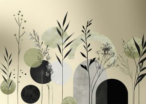 Aura, Sage & Olive Abstract Botanical Wallpaper