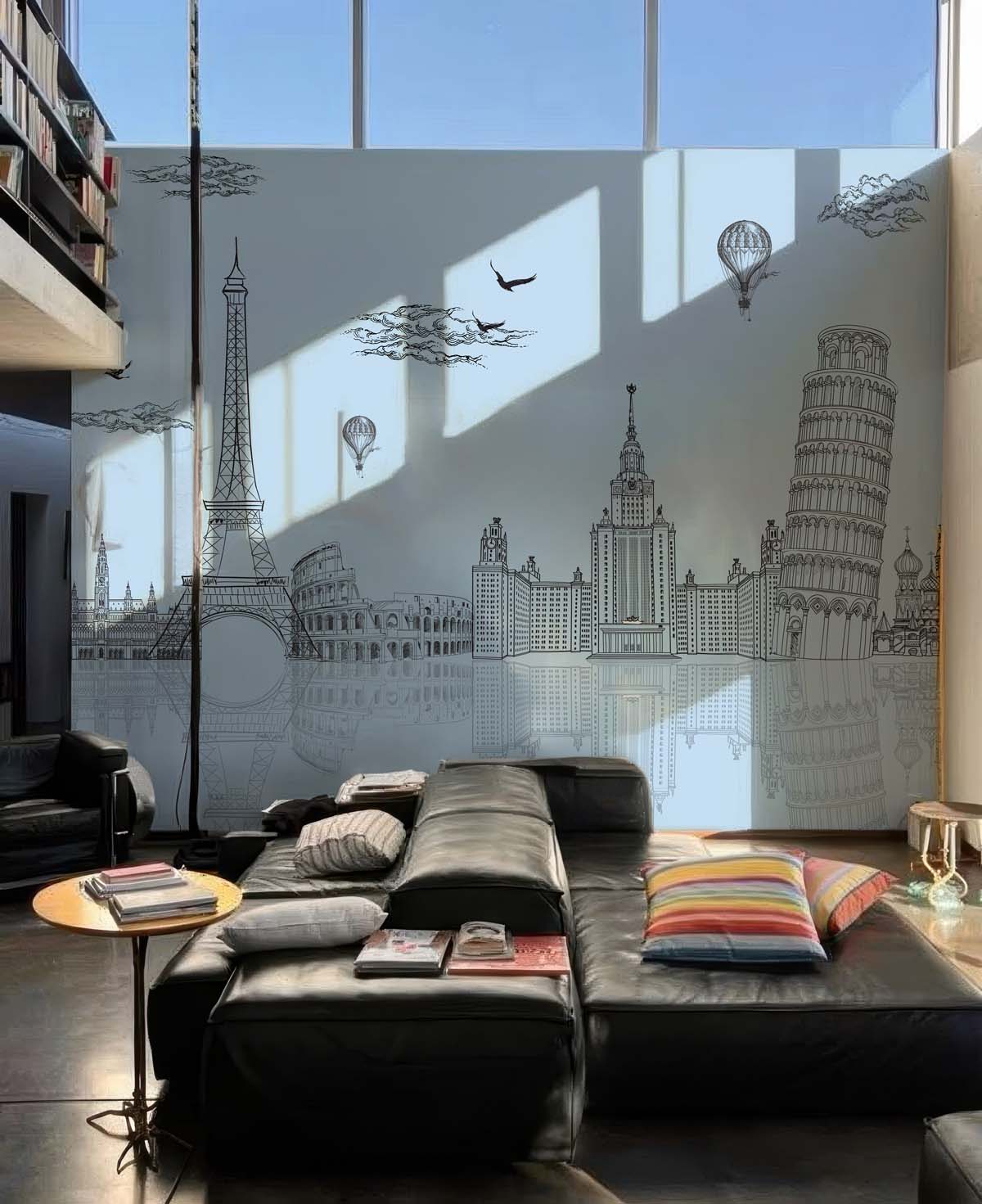 Aurelia, Ice Blue Global Landmarks Wallpaper Mural