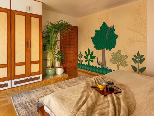 Azure, Stylized Peacock Paradise Mural