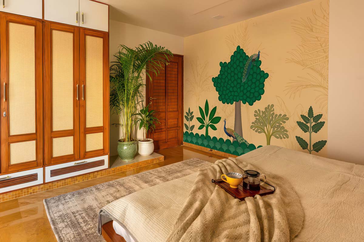 Azure, Stylized Peacock Paradise Mural