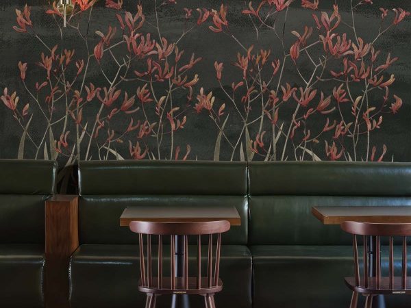 Bloom, Earthy Botanical Stems Wallpaper Mural