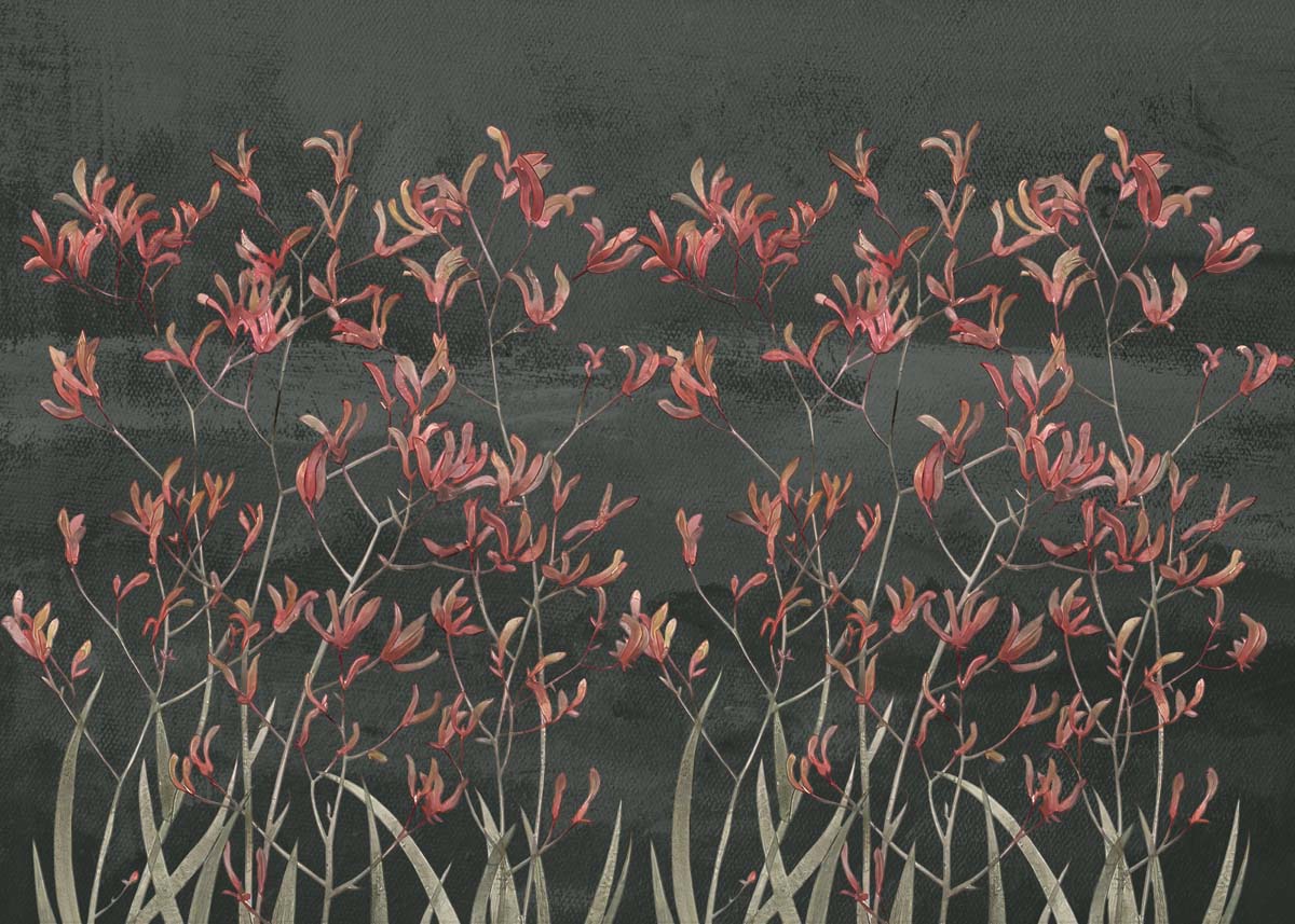 Bloom, Earthy Botanical Stems Wallpaper Mural