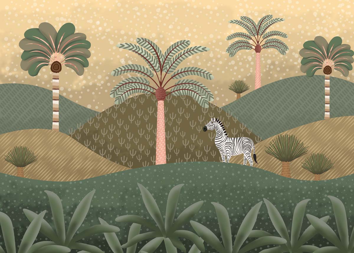 Botanical Sands Palm Grove Wallpaper Mural