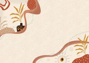 Contemporary, Warm Abstract Flora Wallpaper Mural