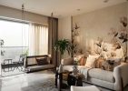 Delaira, Sepia Meadow Bloom Floral Wallpaper Mural