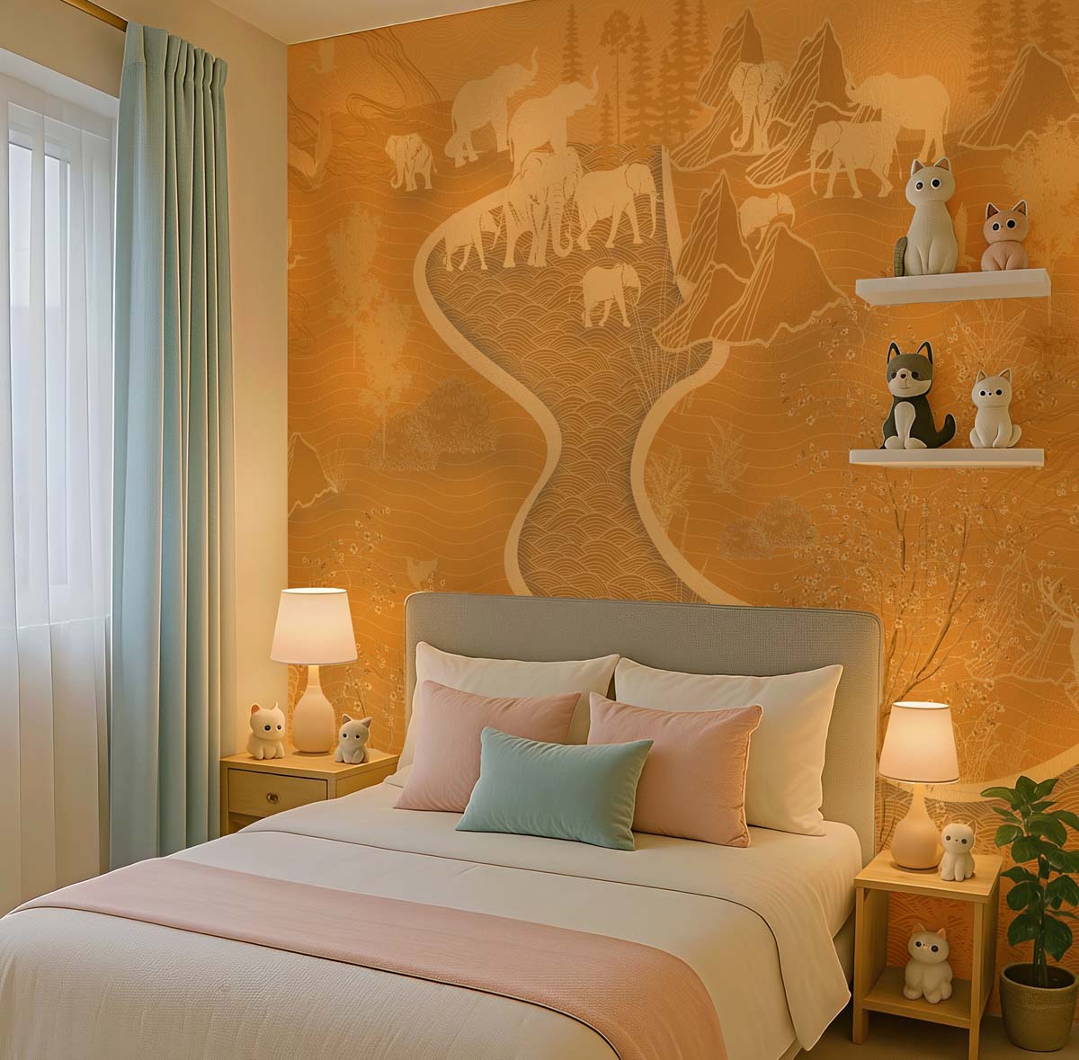 Elaris, Ancient Tale in Gold Wallpaper Mural