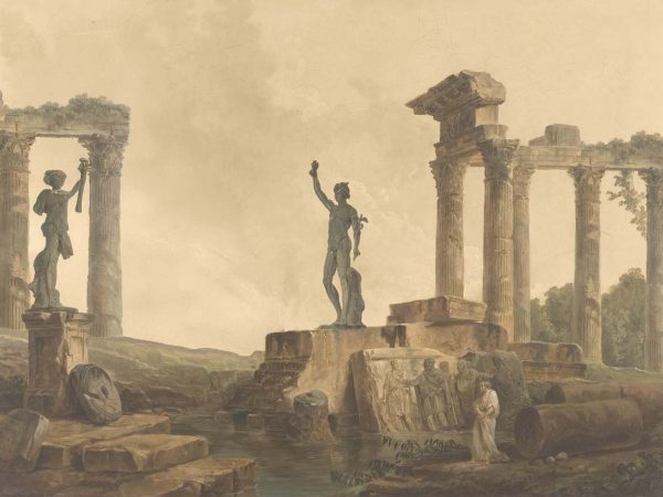 Epic, Classical Statue Pillars Wallpaper Mural
