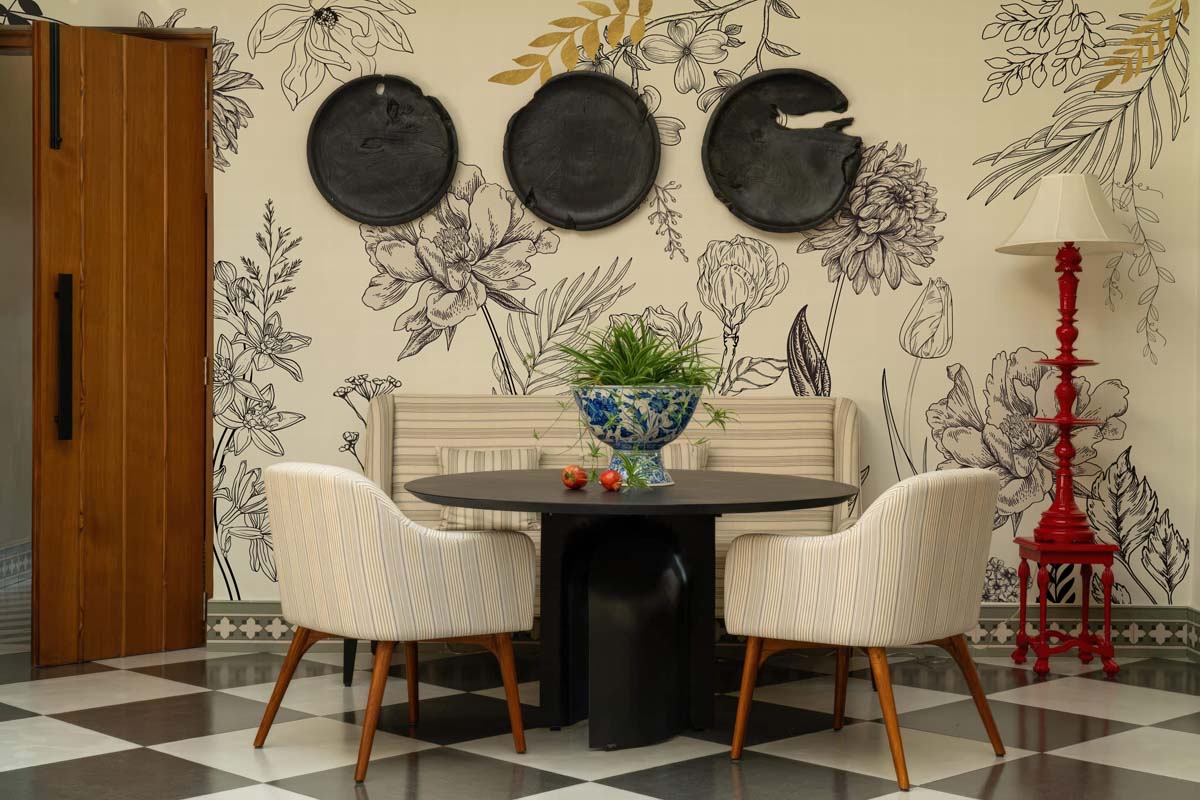 Etched Flora, Artful Nature Wallpaper Mural