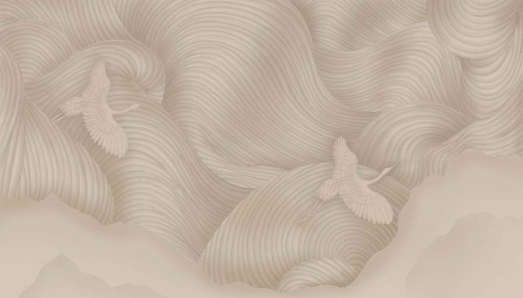 Feathered Drift, Aerial Silence Wallpaper Mural