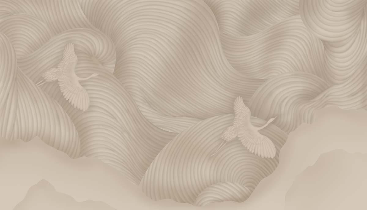 Feathered Drift, Aerial Silence Wallpaper Mural
