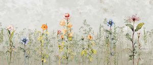 Fleuris, Delicate Meadow Botanicals Wallpaper Mural