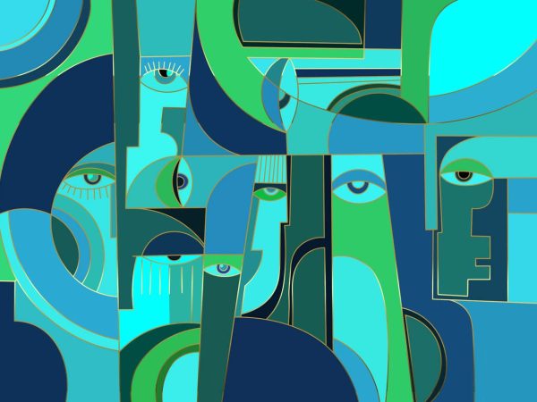 Fractalis, Faces Within Wallpaper Mural