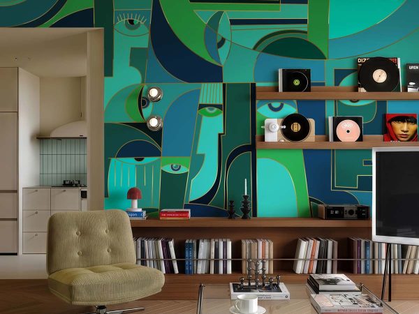 Fractalis, Faces Within Wallpaper Mural