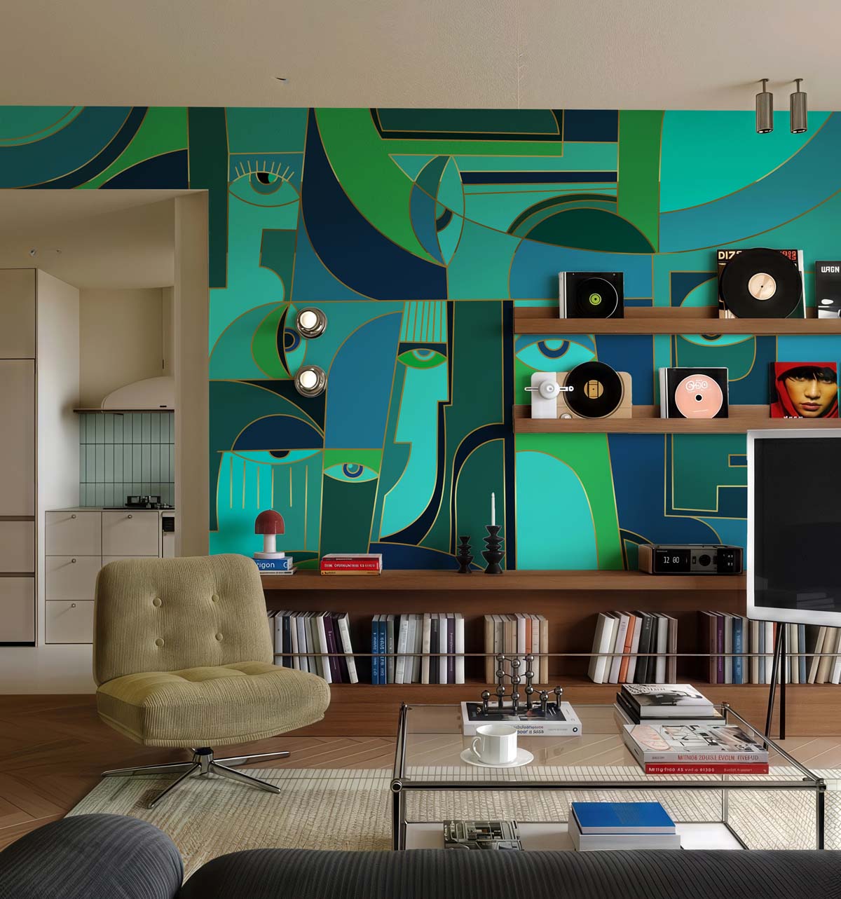 Fractalis, Faces Within Wallpaper Mural