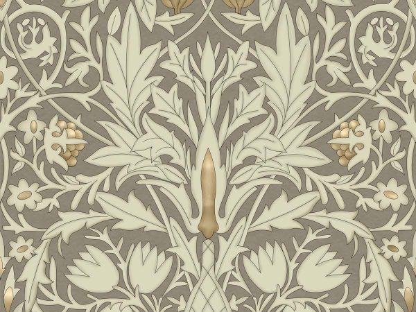 Golden Grove – Ornate Leaves in Antique Bloom Wallpaper