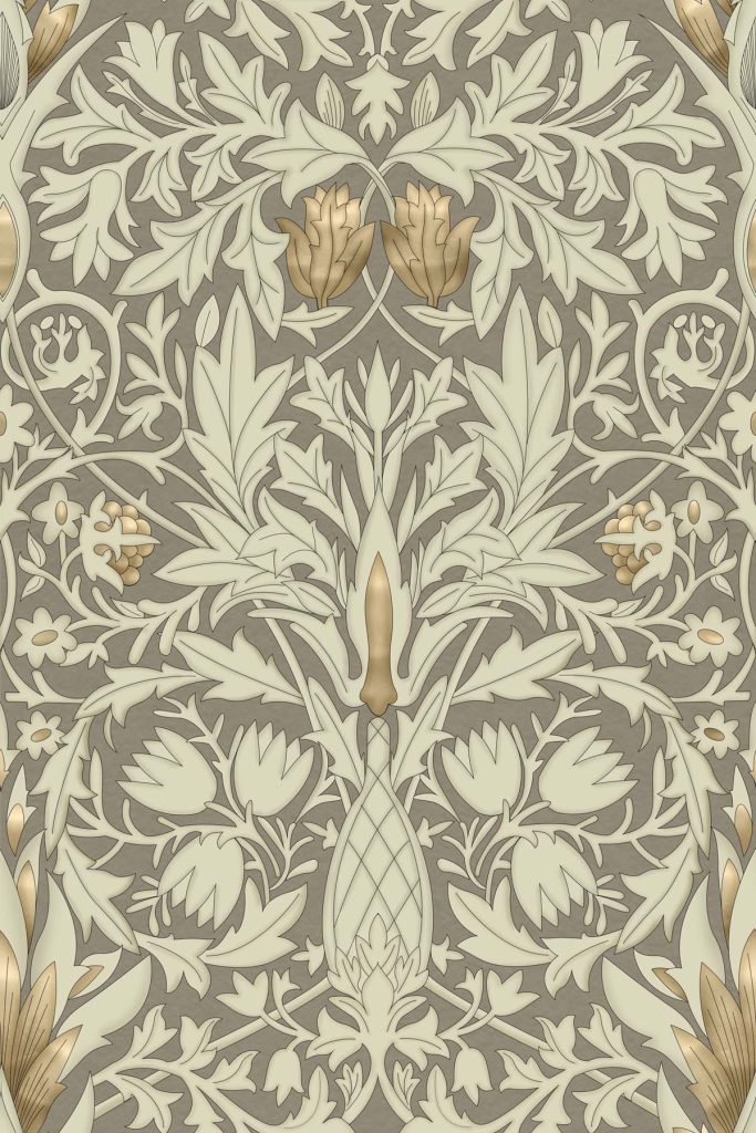 Golden Grove – Ornate Leaves in Antique Bloom Wallpaper