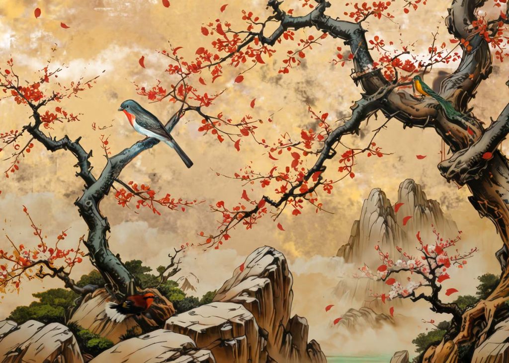 Hanami, Poetic Stillness in Nature’s Timeless Beauty Mural