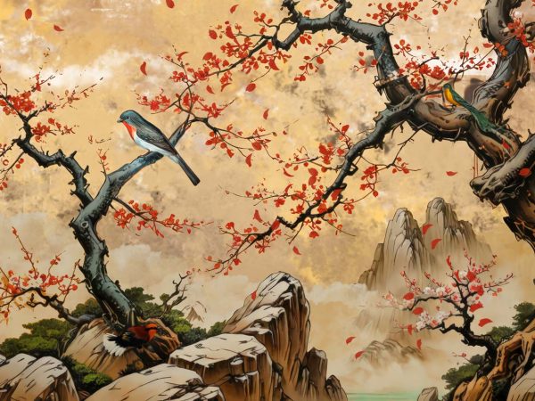 Hanami, Poetic Stillness in Nature’s Timeless Beauty Mural