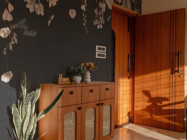 Hanging Garden, Deep Charcoal Blossom Wallpaper Mural