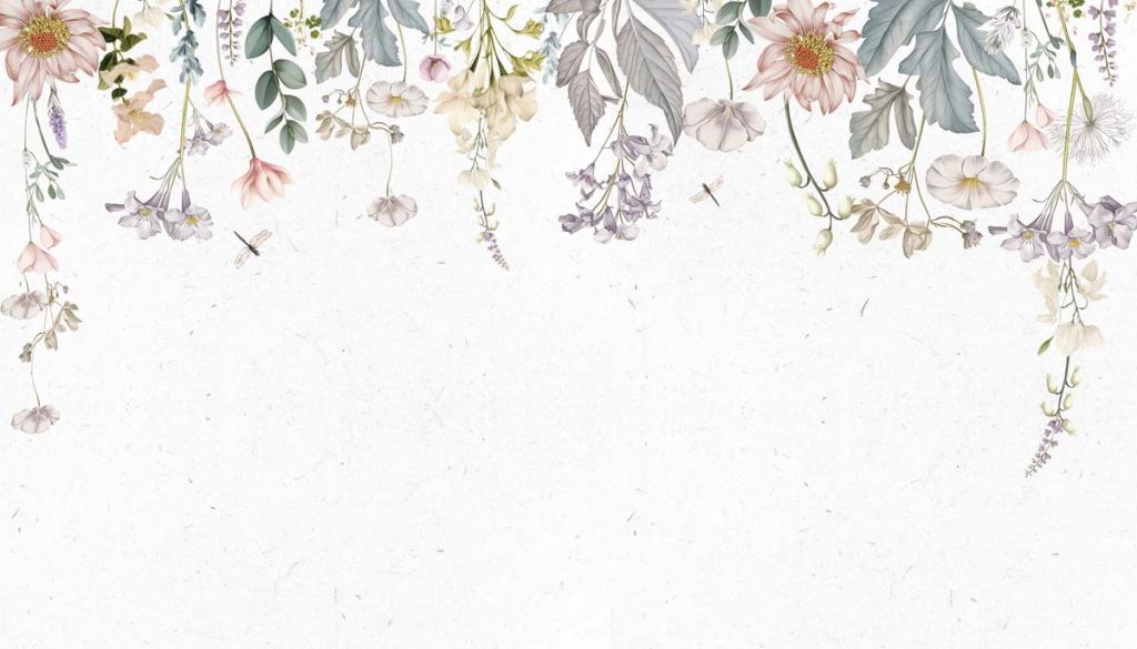 Hanging Garden, Soft White Blossom Wallpaper Mural