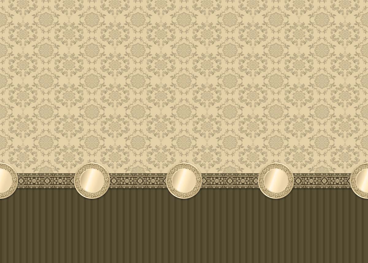 Heritage, Cream & Olive Classic Pattern Wallpaper