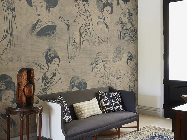 Hushed Beauty, Japanese Vintage Vignette Wallpaper Mural