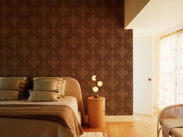 Imperial Rustica, Vintage Damask Elegance in Warm Bronze Tones Wallpaper Mural M