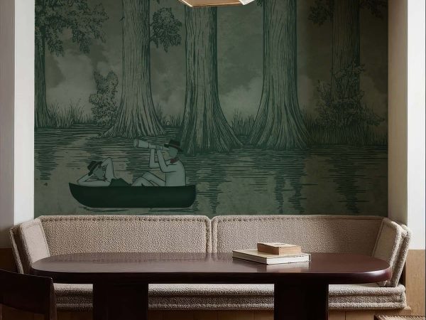 Jungle Drift, Adventurers Adrift in a Storybook Woodland Wallpaper Mural M