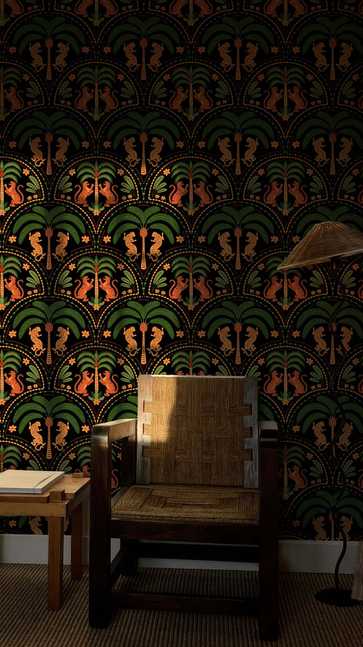 Jungle Reverie, Amber Whispering Palms Wallpaper Mural