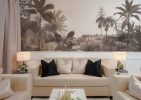 Jungle, Sepia Tropical Panorama Wallpaper Mural