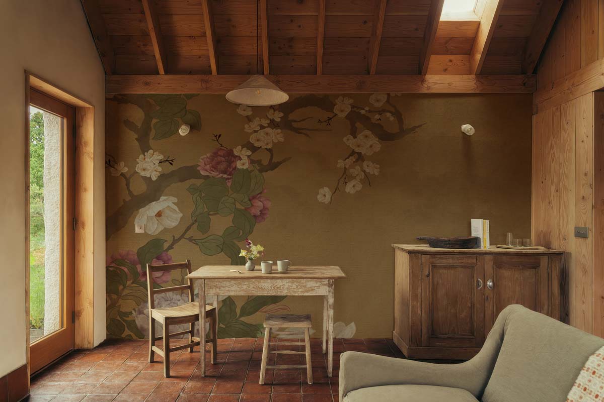 Kasbah Nomad, Traditional Chinese Painting of Blooming Flowers Wallpaper Mural M