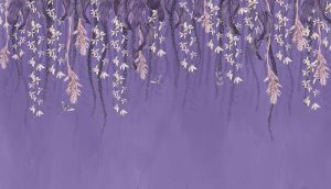 Lavender Canopy, Exotic Hanging Floral Vines Wallpaper Mural