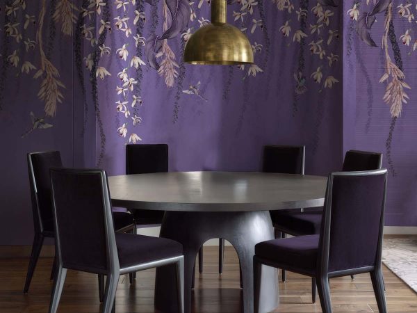 Lavender Canopy, Exotic Hanging Floral Vines Wallpaper Mural
