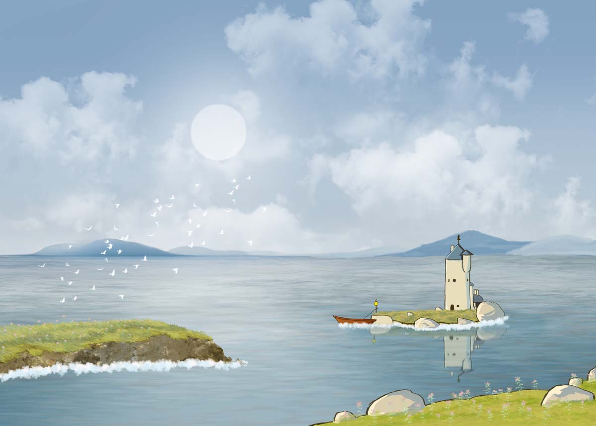 Linareth, Soothing Lighthouse Dreamscape Wallpaper Mural