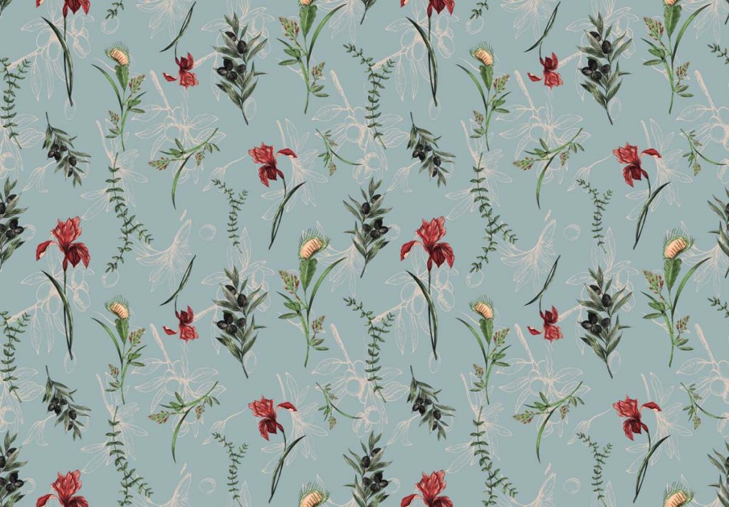 Linnea, Botanical Sprig Pattern Wallpaper