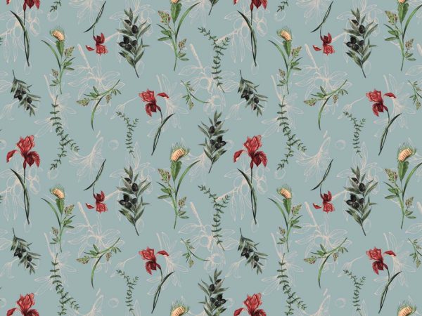 Linnea, Botanical Sprig Pattern Wallpaper
