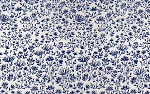Lunar Bloom, White Folk Floral Wallpaper