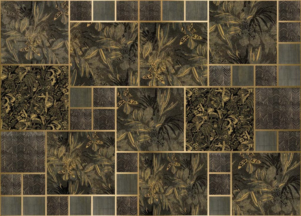 Lush Labyrinth, Grey Botanics in Deep Green Wallpaper Mural