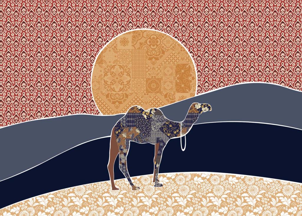 Marrakesh, Patterned Desert Landscape Wallpaper Mural