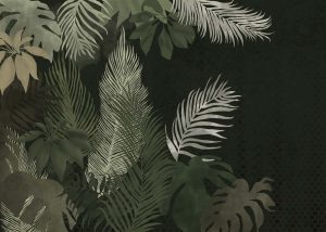 Midnight Canopy, Dark Jungle Wallpaper with Subtle Tropical Foliage